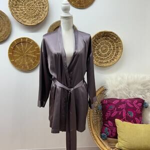 Vintage Y2K Victoria's Secret Purple Tie Satin Robe OS One Size